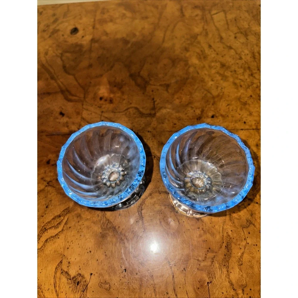 Blue Glass Egg Cup Target Bullseye Easter Spring Decor